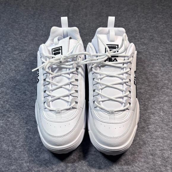 Fila Disruptor II Premium White and Black Sneakers - Picture 3 of 16